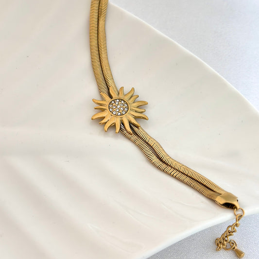 Gold Sun Charm Bracelet