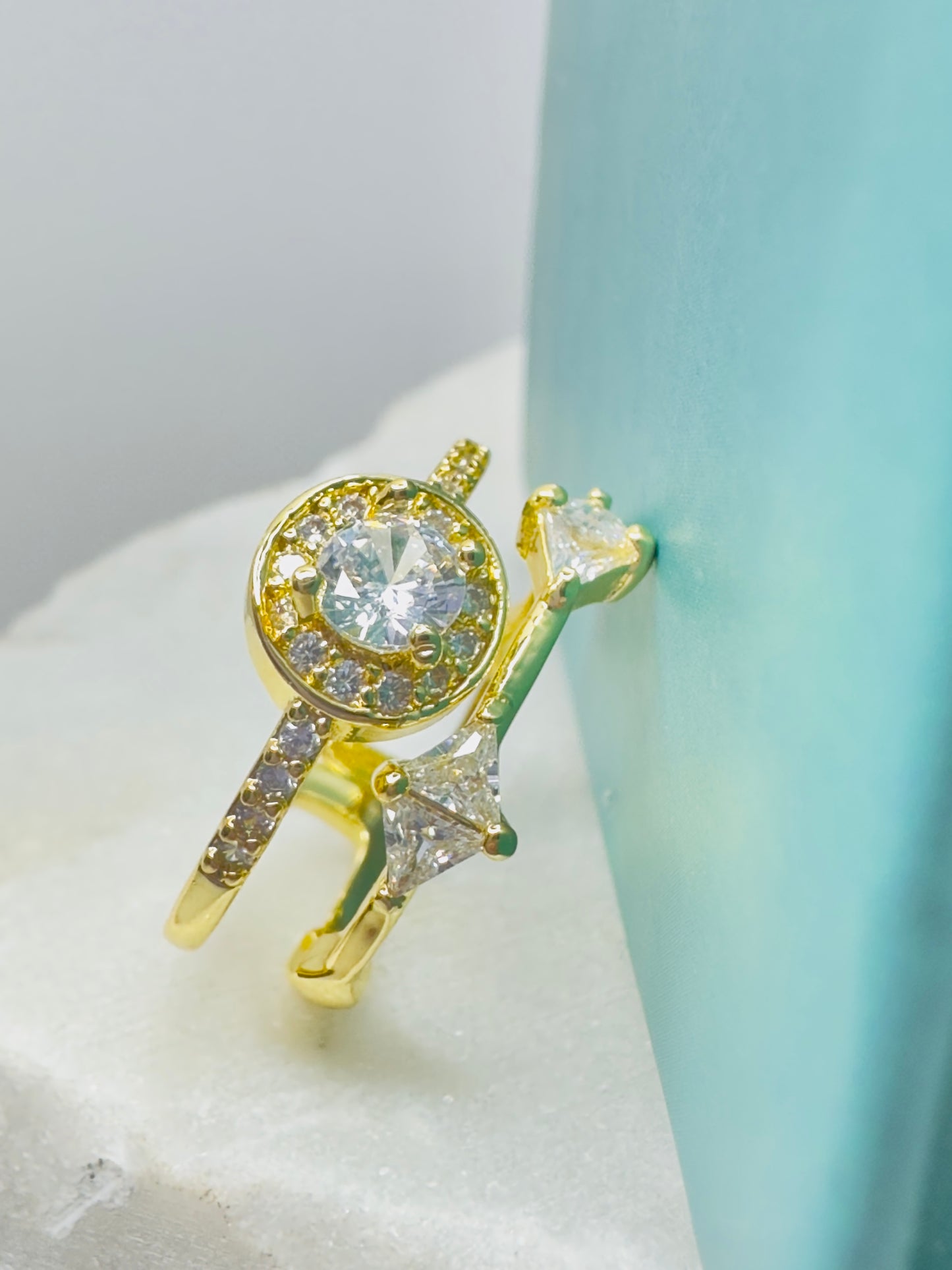Elegant Gold-Plated Adjustable Ring