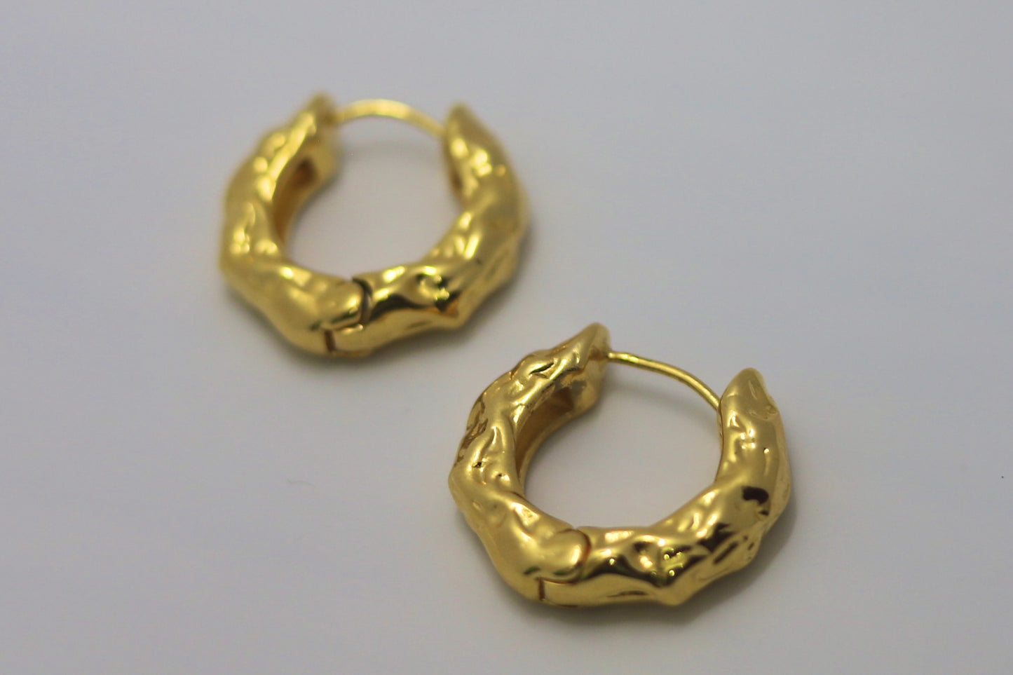 Molten Gold Textured Hoops