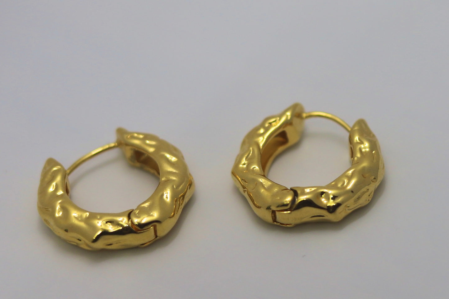Molten Gold Textured Hoops