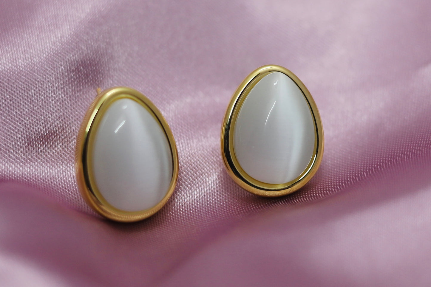 Moonlit Pearl Drop Studs