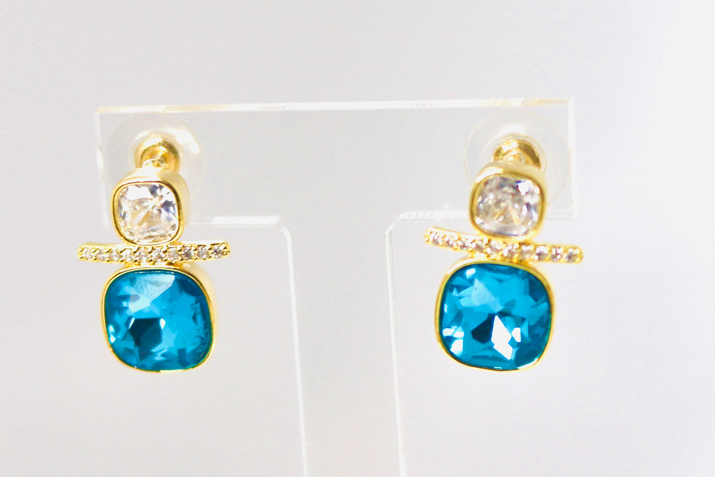 Blue Crystal Stud Earrings