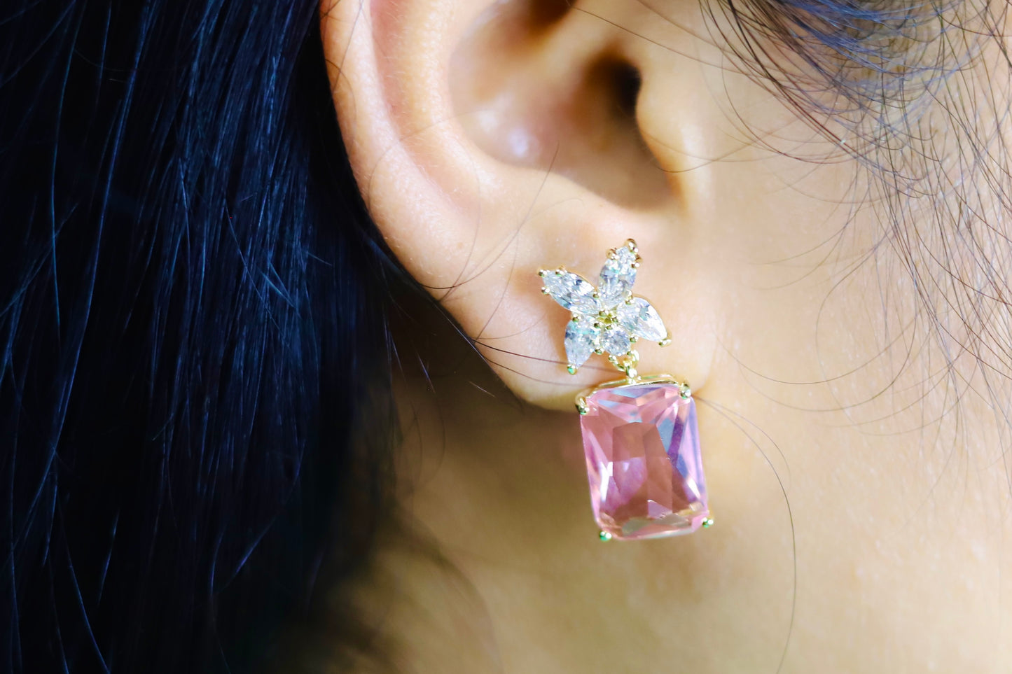Pink Radiance Floral Earrings