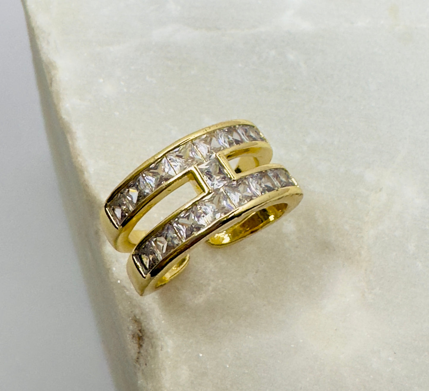 Geometric Elegance Gold Ring