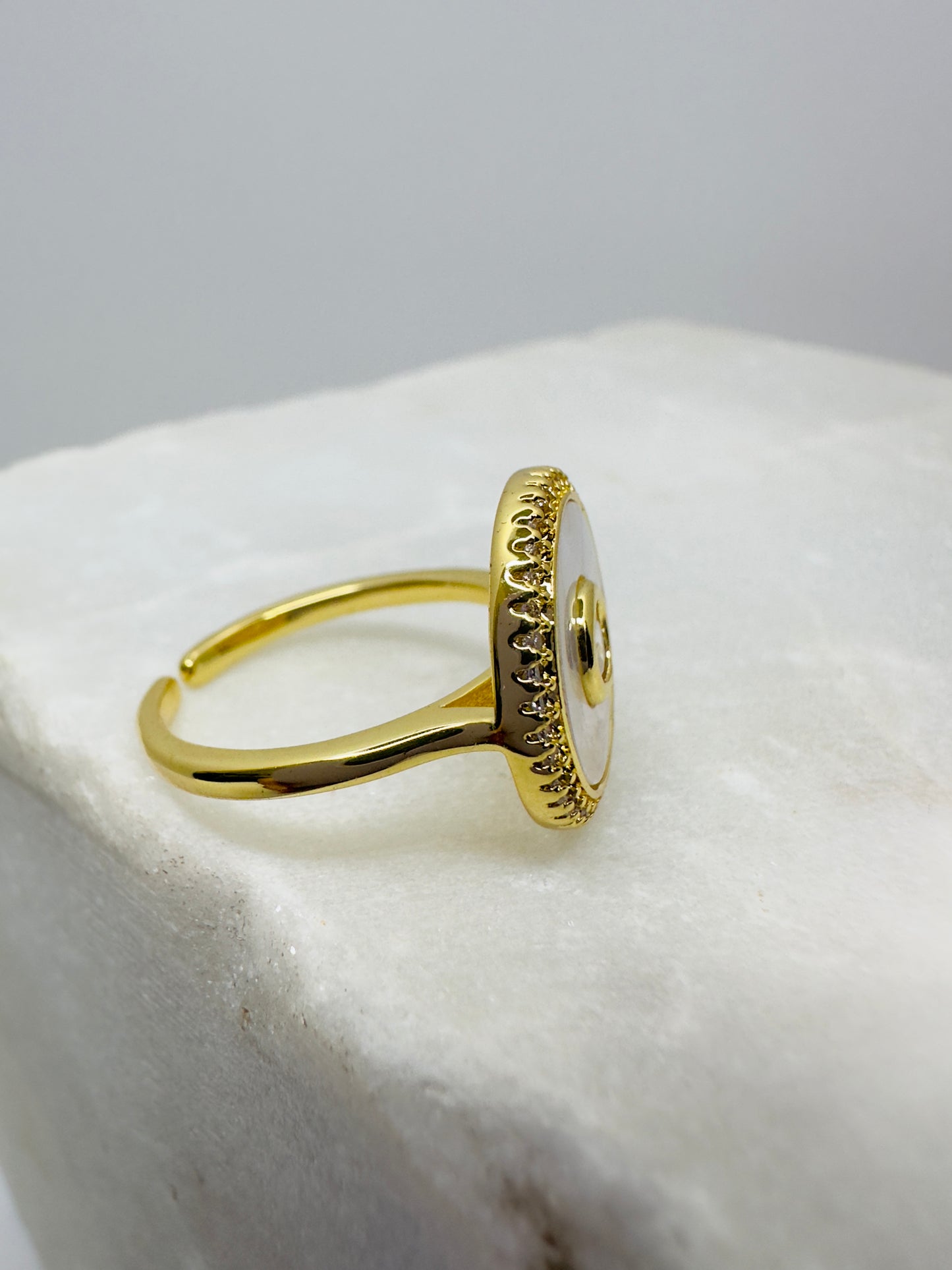 Mother of Pearl Halo Ring