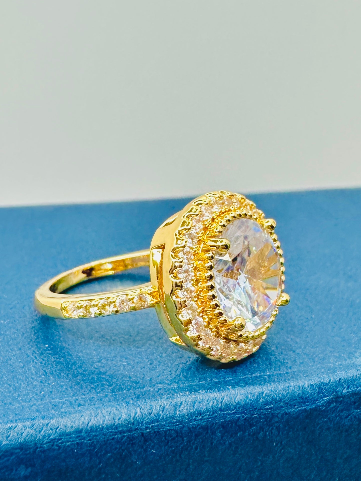 Solitaire CZ Gold Ring