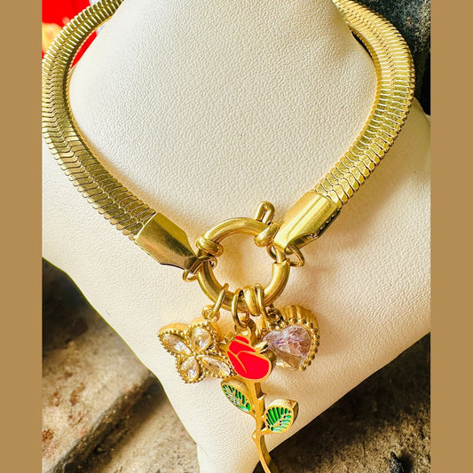 Golden Bloom Charm Bracelet