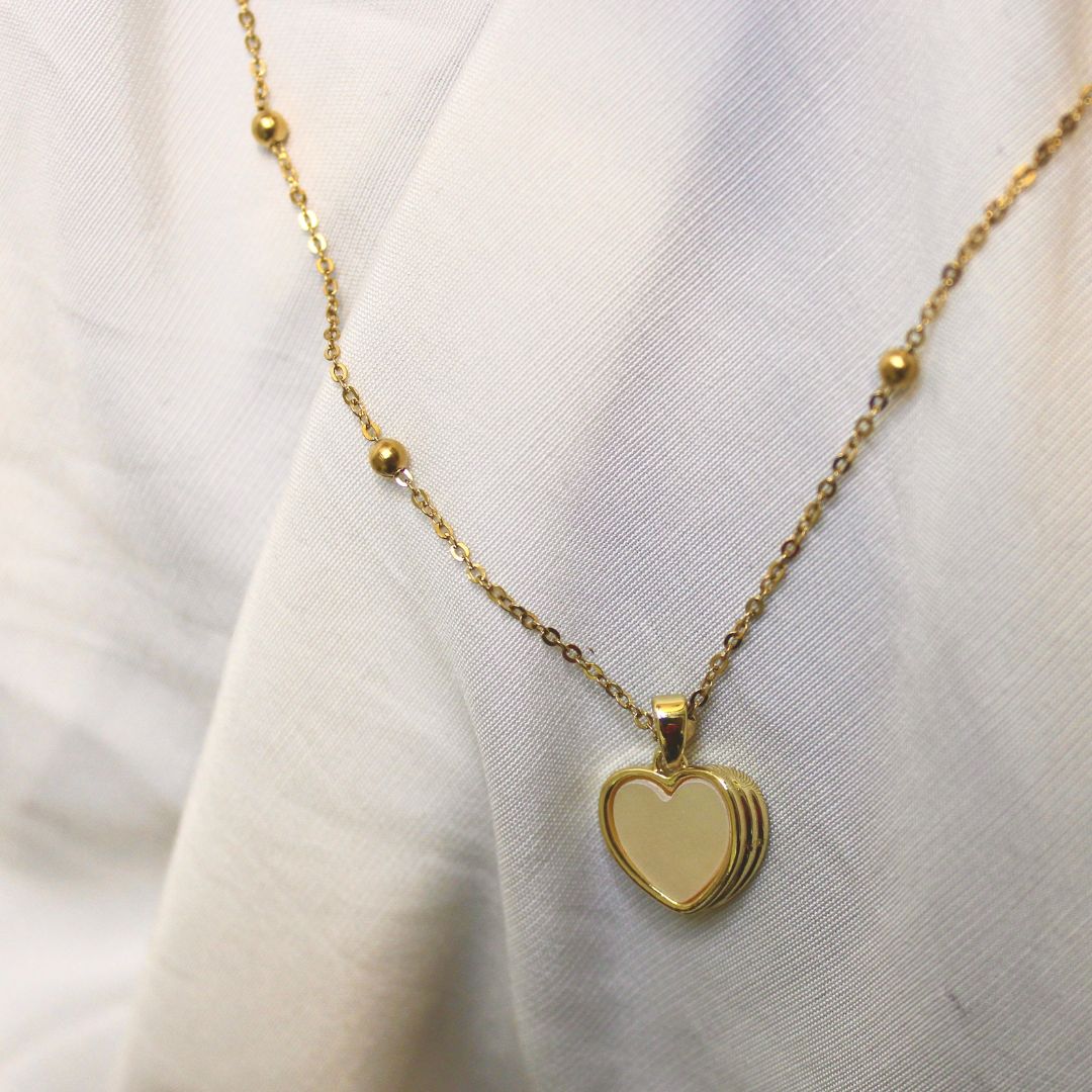 Golden Heart Charm Necklace
