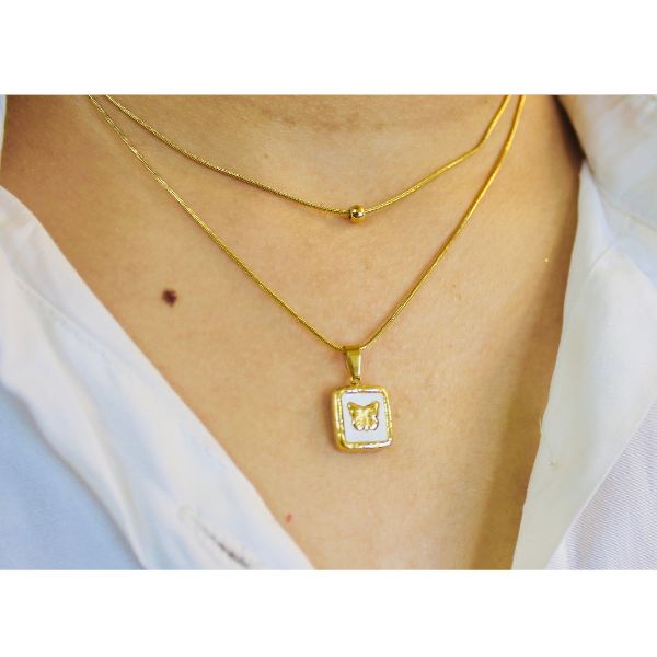 Butterfly Charm Layered Necklace