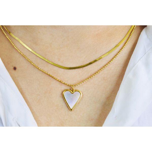 Golden Heart Layered Necklace