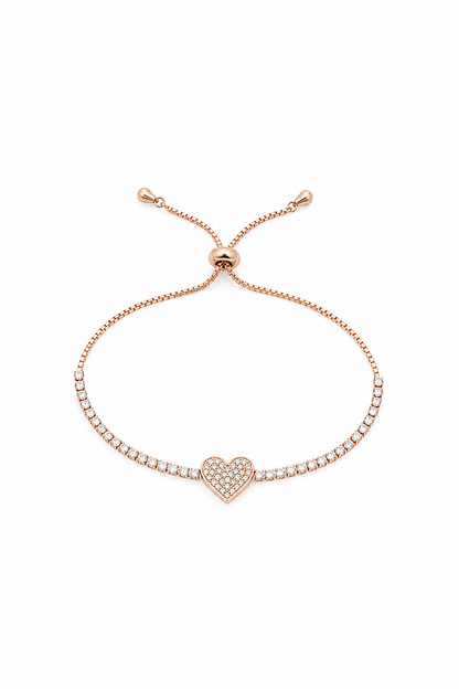 Adjustable Heart Crystal Bracelet