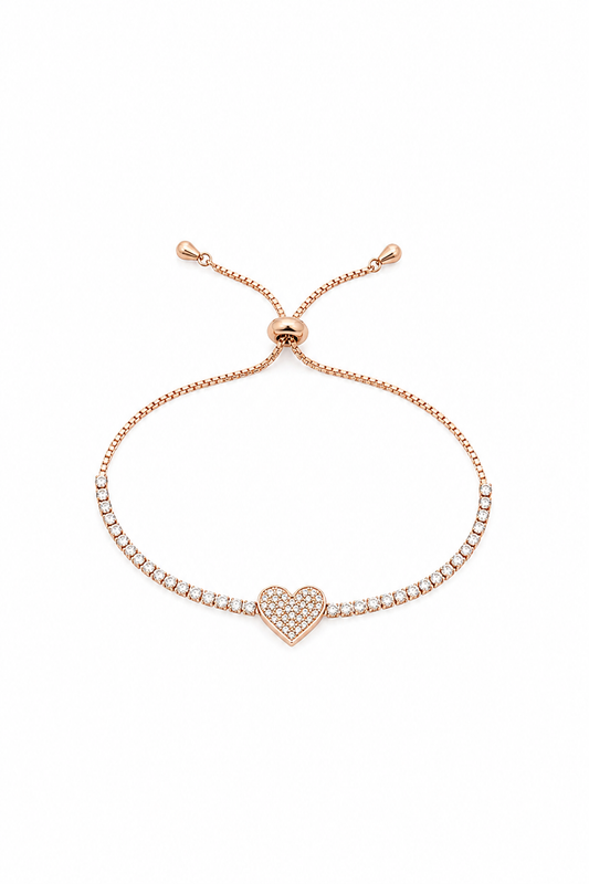 Adjustable Heart Crystal Bracelet