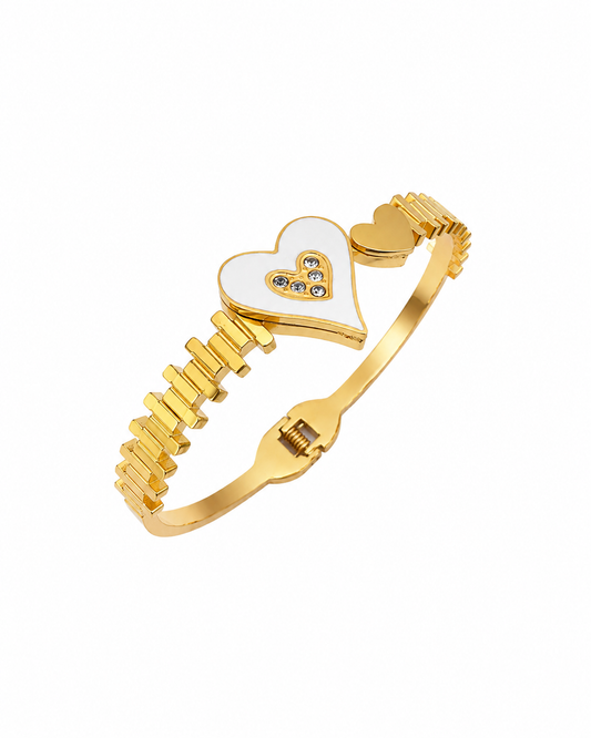 Amour White Heart Bracelet