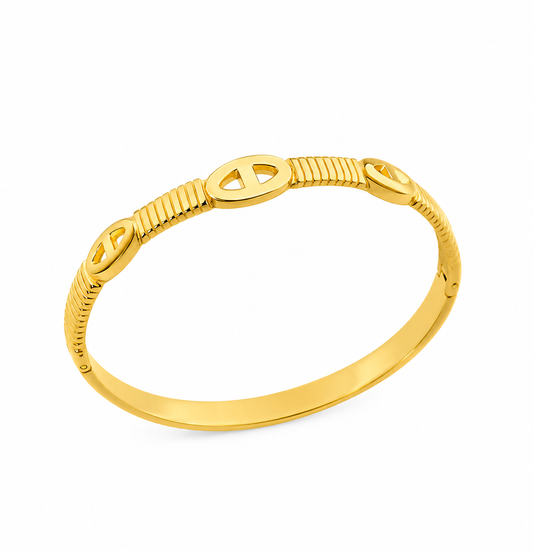 Minimal Gold Textured Bracelet