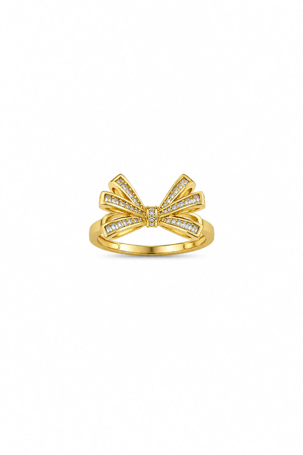 Bow Knot CZ Gold Ring