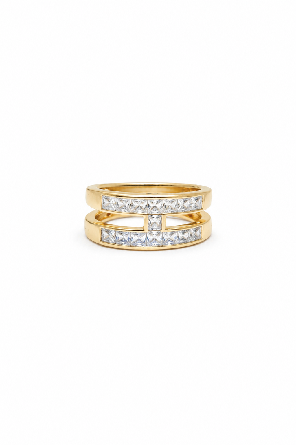 Geometric Elegance Gold Ring