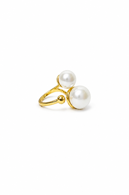 Twin Pearl Pop Ring