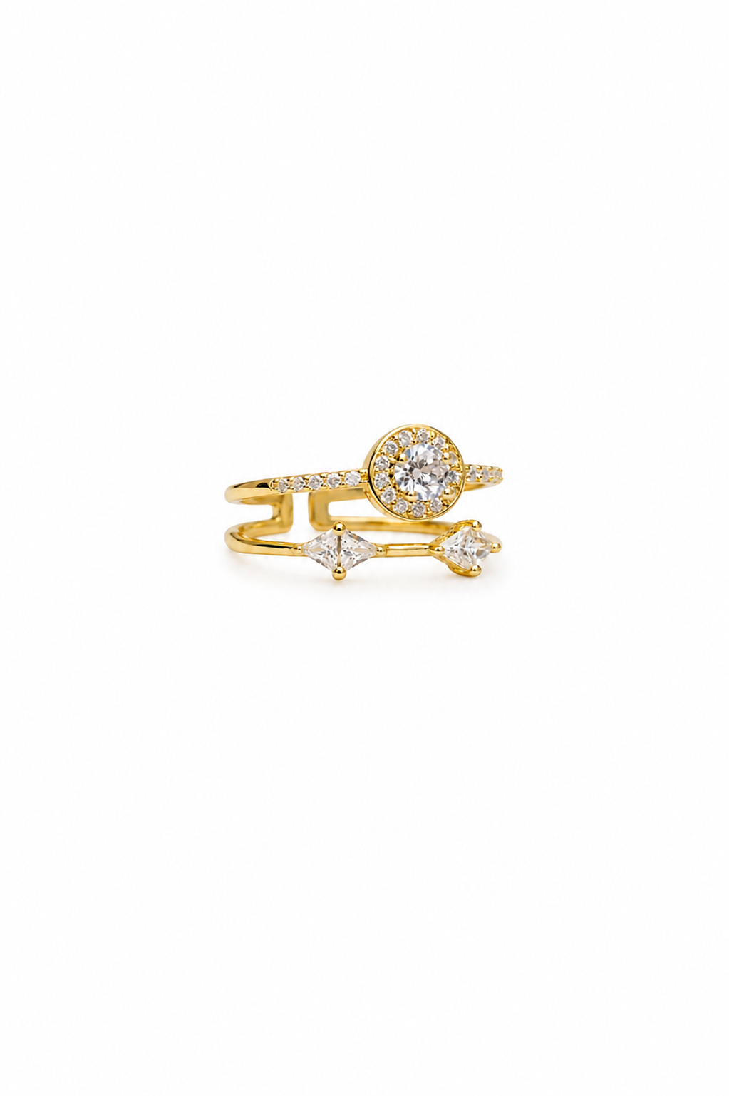 Elegant Gold-Plated Adjustable Ring