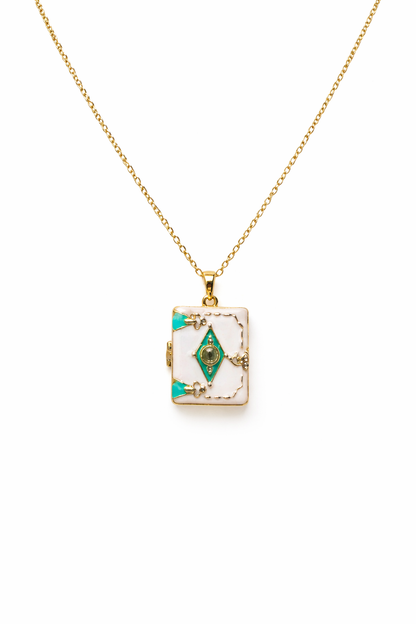 White Locket Necklace