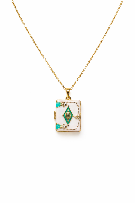 White Locket Necklace