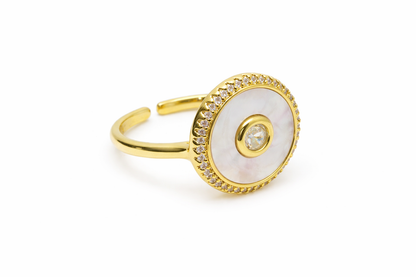 Mother of Pearl Halo Ring
