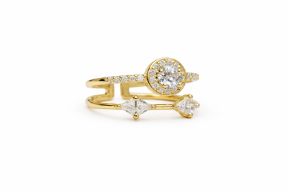 Elegant Gold-Plated Adjustable Ring