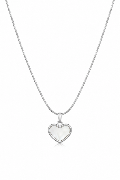 Silver Heart Outline Necklace