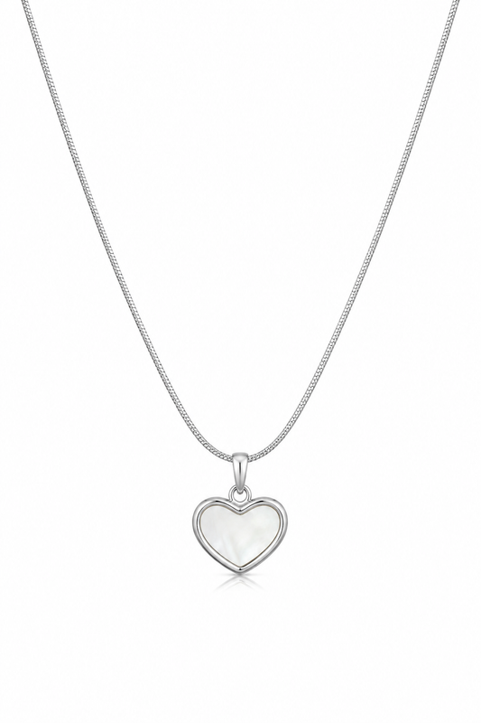 Silver Heart Outline Necklace