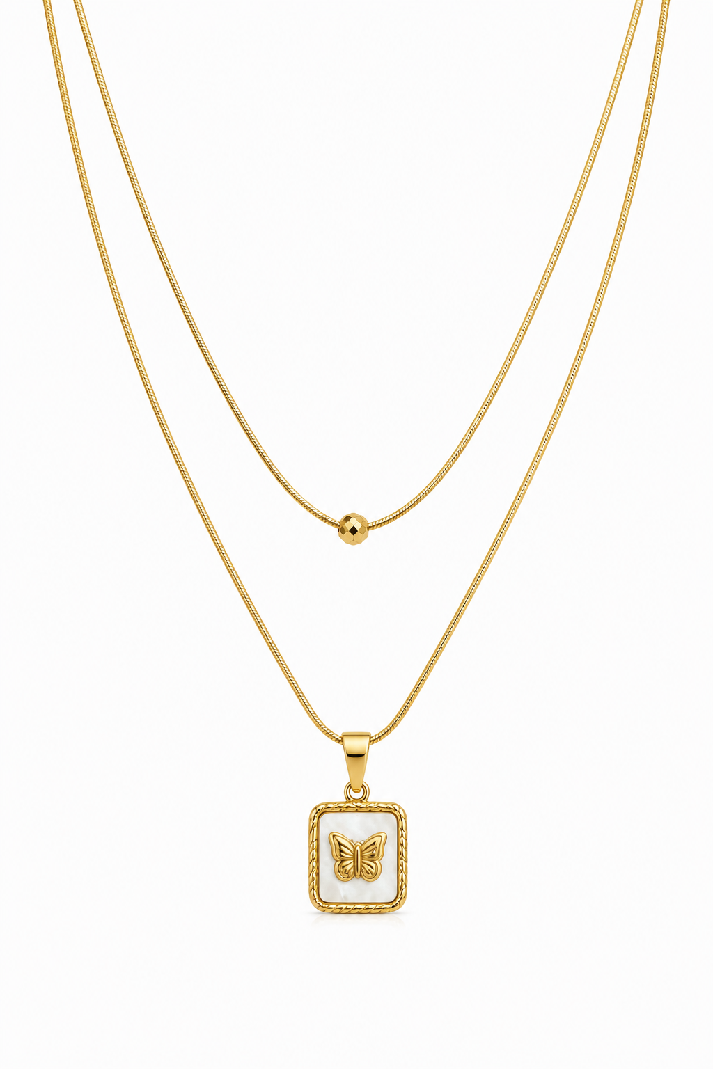 Butterfly Charm Layered Necklace