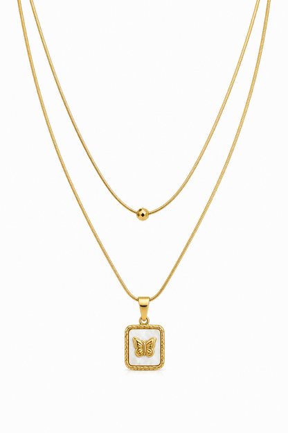 Butterfly Charm Layered Necklace