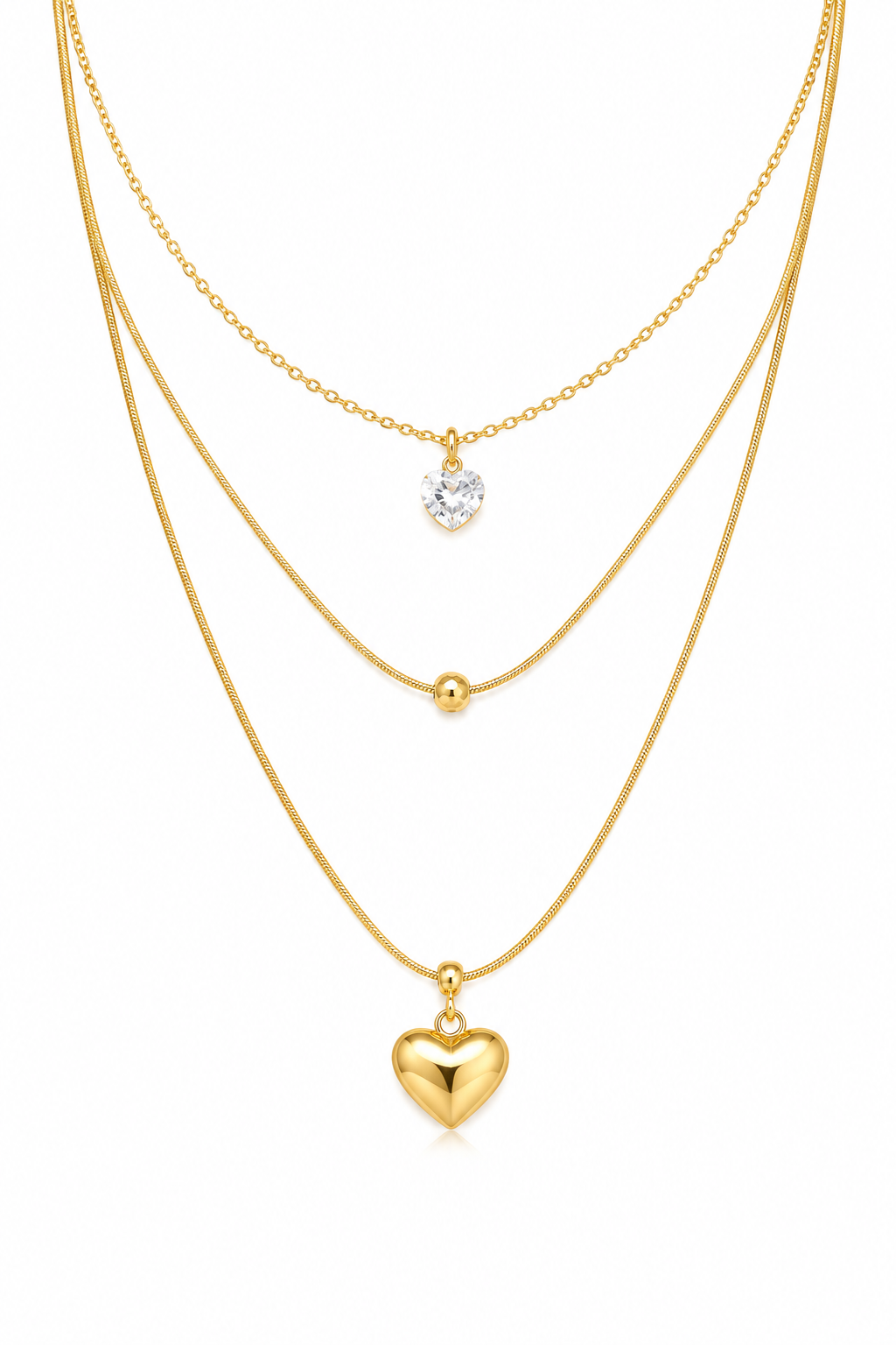 Hearts Layered Necklace