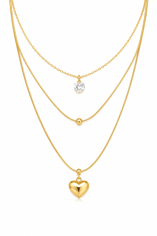 Hearts Layered Necklace