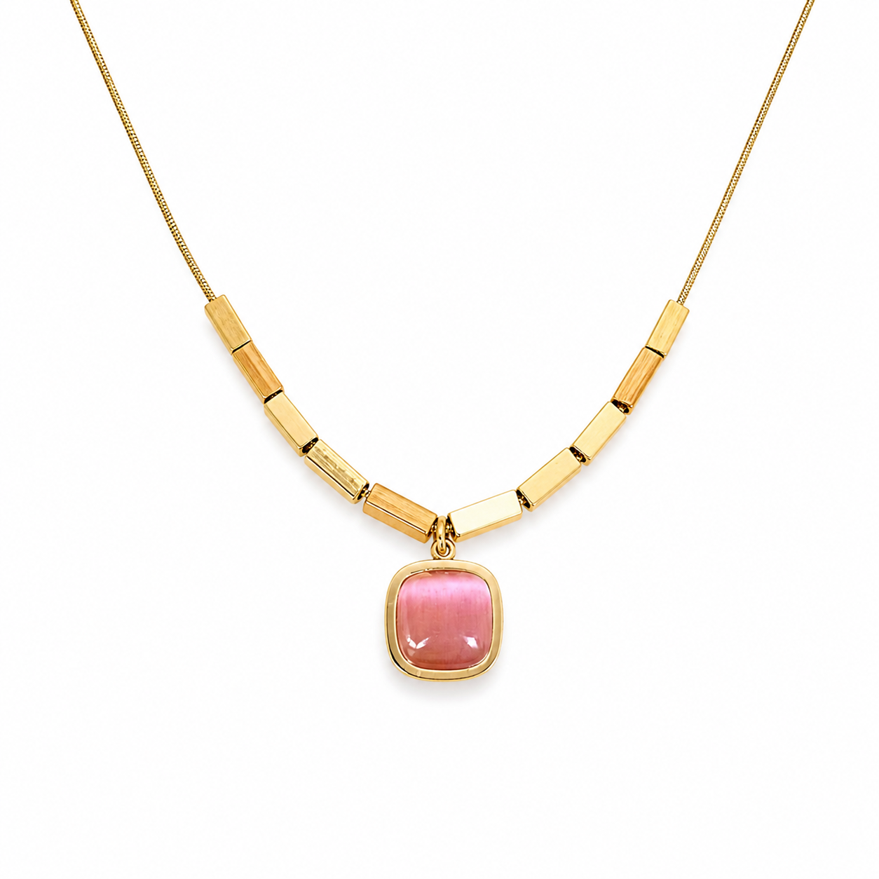 Blush Stone Pendant Necklace