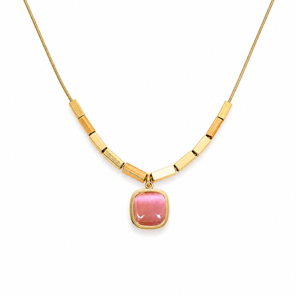 Blush Stone Pendant Necklace