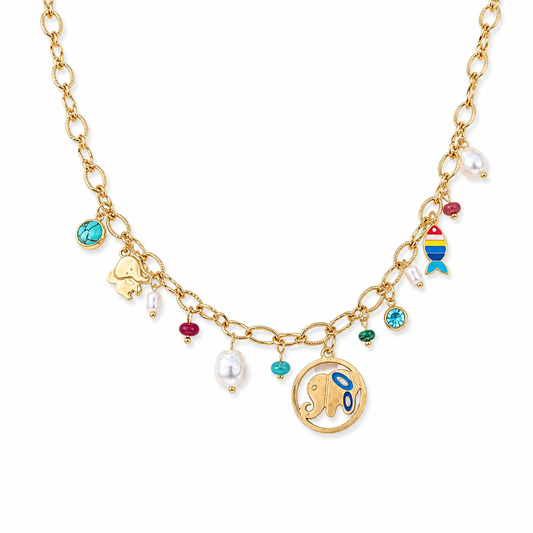 Anaya Charm Elephant Necklace