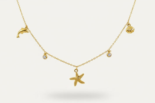 Ocean Charm Gold Necklace