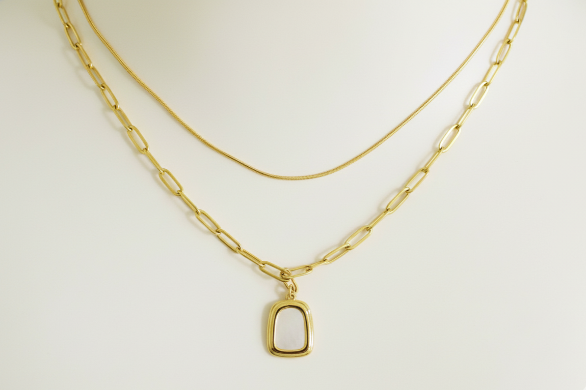Gold Link & Snake Chain Layered Necklace
