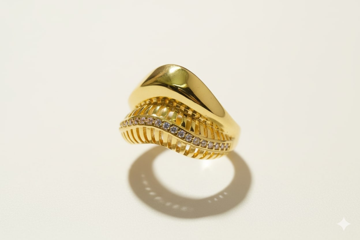 Golden Wave Luxe Ring