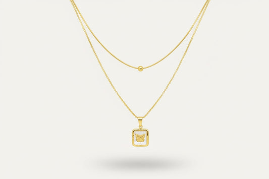 Butterfly Charm Layered Necklace