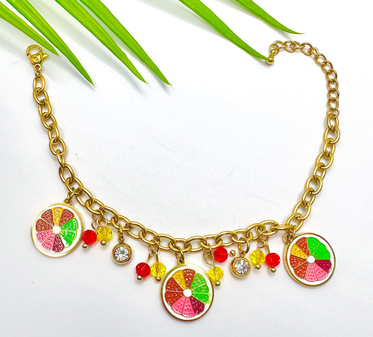Tropical Fruit Charm Bracelet