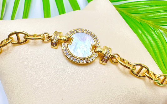 Mother of Pearl Chain Bracelet