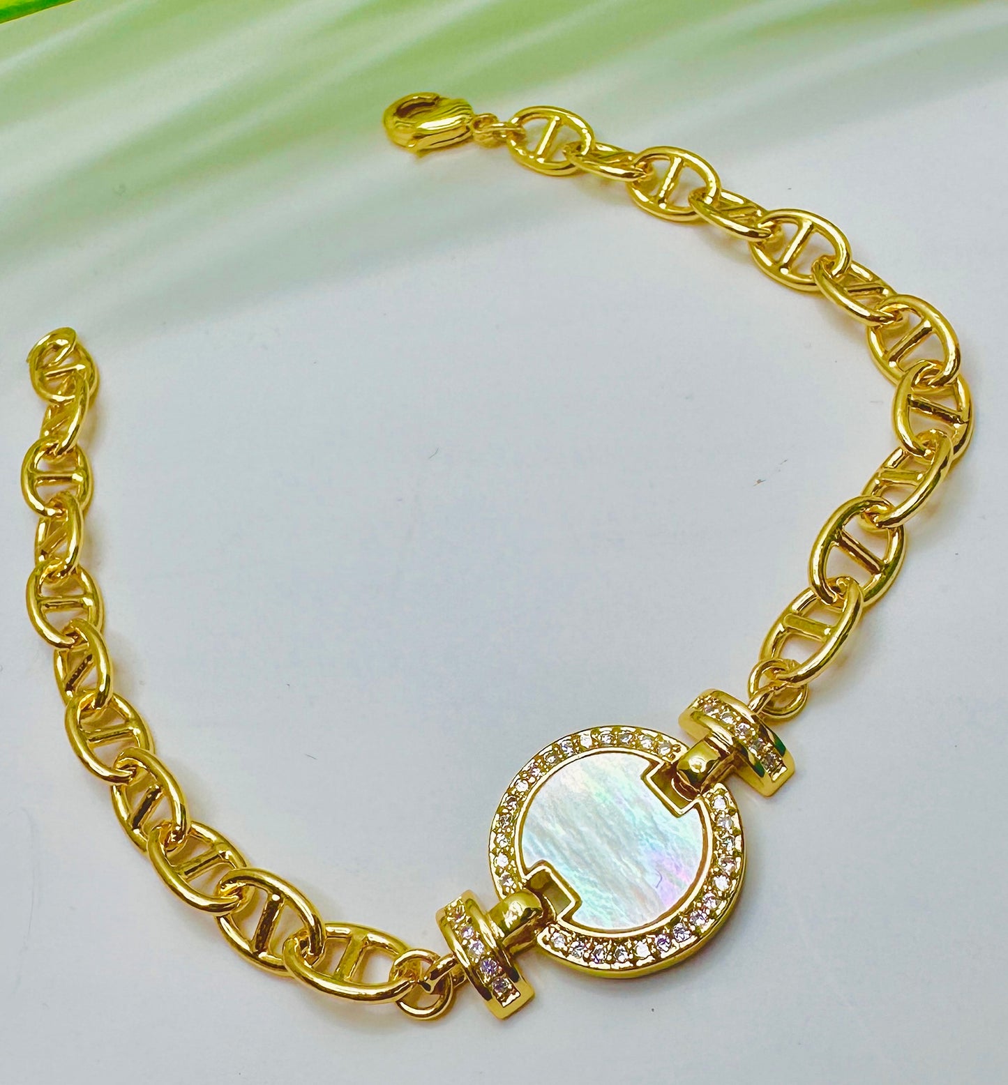 Mother of Pearl Chain Bracelet
