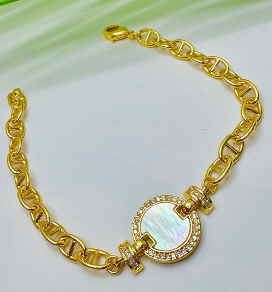 Mother of Pearl Chain Bracelet