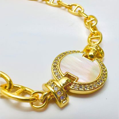 Mother of Pearl Chain Bracelet