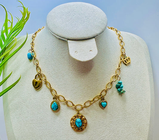 Turquoise Charm Necklace