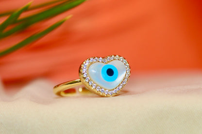 Evil Eye Heart Ring