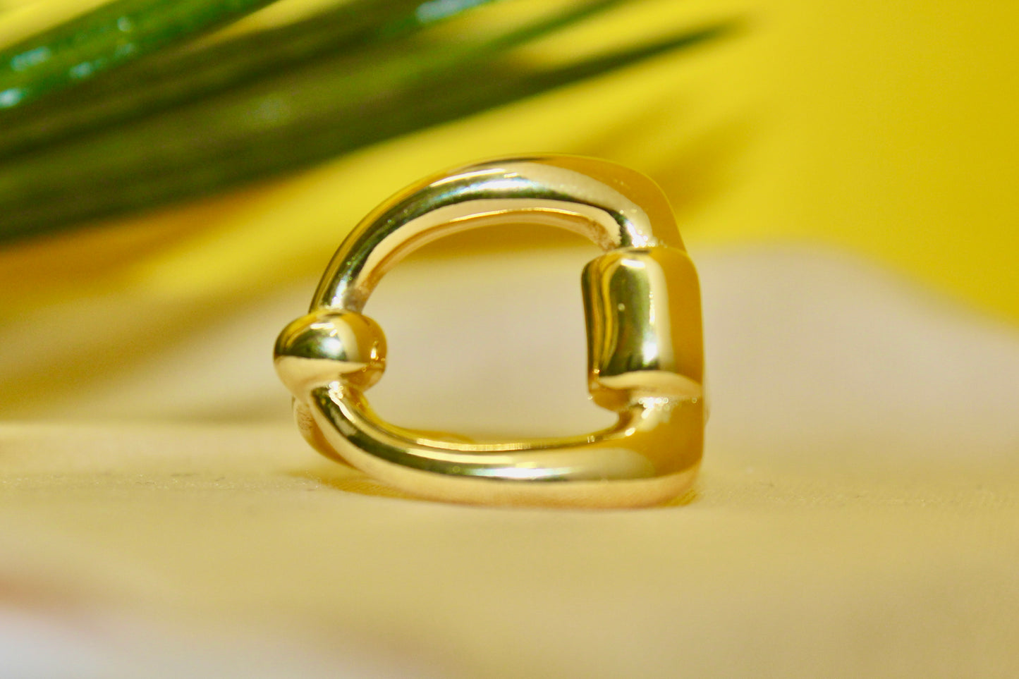 Golden Buckle Statement Ring