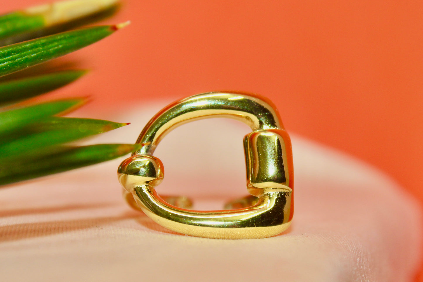 Golden Buckle Statement Ring