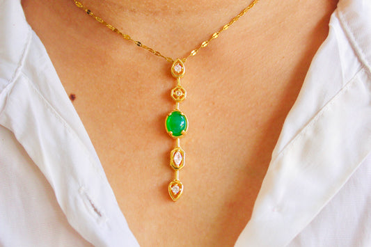Aurora Green Gem Necklace