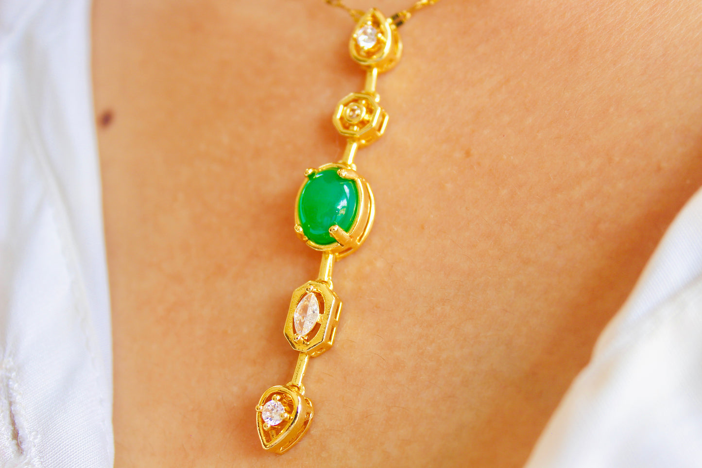 Aurora Green Gem Necklace